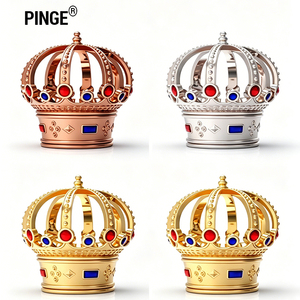 Capuchons de parfum en aluminium Fea 15, type couronne, avec texte en relief, couvercle carré, capuchon magnétique lourd à bille, rose - Product Image 1