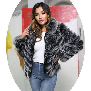 Janefur <span class=keywords><strong>cappotto</strong></span> di <span class=keywords><strong>pelliccia</strong></span> di volpe reversibile leggero invernale a sbuffo manica lunga, fodera di seta 100% rosa vera <span class=keywords><strong>pelliccia</strong></span> da donna - Product Image 4