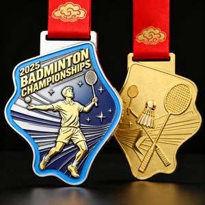 เหรียญรางวัลกีฬาแบบกำหนดเองจากโรงงาน สำหรับฟุตบอล บาสเกตบอล วอลเลย์บอล ยกน้ำหนัก แข่งรถโกคาร์ท มาราธอน แบดมินตัน และกีฬาอื่นๆ - Product Image 1