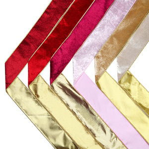 10 Yard/gulung Grosir Pita Beludru Ramah Lingkungan 6.3cm 2.5 Inci dengan Tepi Kawat Besi Emas untuk Dekorasi Pohon Natal dan Karangan Bunga - Product Image 2