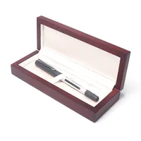 सादे लाल रंग लकड़ी चमकदार चित्रकला सफेद साटन अस्तर कस्टम उपहार कलम बॉक्स