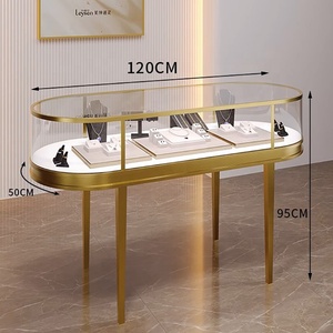 Tùy Chỉnh Hình Bầu Dục Đồ Trang Sức Sang Trọng Showroom Hiển Thị Tủ Đứng Vàng Kim Cương Hiển Thị Truy Cập Trang Sức Triển Lãm Showcase - Product Image 4