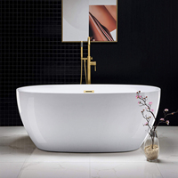 Baignoire autoportante en acrylique de 67 pouces, baignoire de trempage contemporaine
