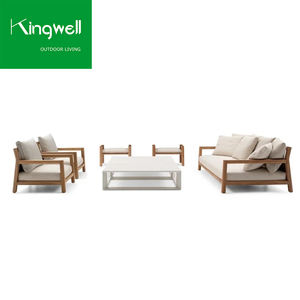 आधुनिक फैशन सरल शैली आउटडोर पैटिको फर्नीचर टेक सेशनल सोफा गार्डन के लिए लकड़ी के सोफे सेट-के लिए - Product Image 2