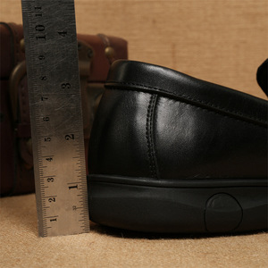Airuois Mocassins en cuir noir pour hommes, bout rond, à enfiler, semelle souple, chaussures décontractées pour affaires - Product Image 3