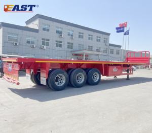 Remolque plano con contenedor de acero EAST, <span class=keywords><strong>semirremolque</strong></span> de buen <span class=keywords><strong>precio</strong></span> con cama plana y características del contenedor - Product Image 2