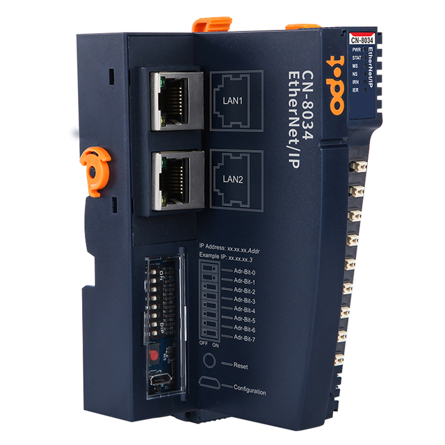 CN-8034 EtherNet/IP Coupler for IO System With 32 Slots Extensible, Max. 504 Bytes Di Do, Ai Ao