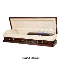 Cercueil en chêne américain massif, design personnalisable, doublure en velours crème, style américain, pour adulte