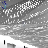 Meilleur prix d'usine, panneau de plafond en métal décoratif sculpté sur mesure, éclairage LED, panneau de plafond suspendu en aluminium perforé