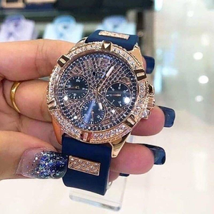 <span class=keywords><strong>Montre</strong></span> à quartz de luxe GUESS W1160L1 sertie de diamants pour femmes, boîtier en acier inoxydable antique, cadran de 40 mm, étanche 50 m, style professionnel - Product Image 6