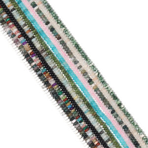 2*4mm pallina di pietra di abaco naturale Howlite cristallo aventurina nera agata ruota Rondelle perle di pietre sciolte fai da te creazione di gioielli - Product Image 1