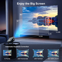 Proyector Inalámbrico AOKANG Compatible con 8K, Proyector con Corrección Trapezoidal Automática para Cine en Casa, Juegos Interactivos, Proyectores de Video Portátiles 1080p