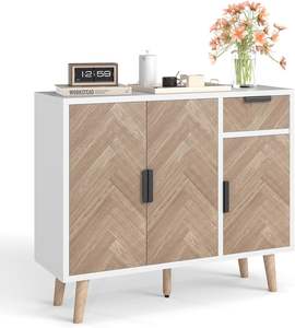 Mobile Buffet Indipendente con Pannello Laterale e Spazio di Archiviazione per Soggiorno e Cucina dal Design Semplice - Product Image 4