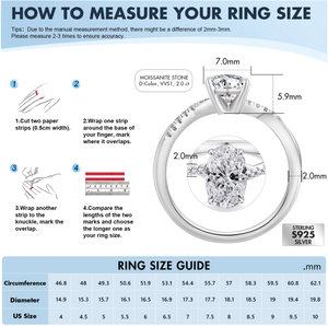 Bague de fiançailles ovale en moissanite VVS certifiée GRA, sertie à griffes, en argent S925, alliance de mariage - Product Image 2