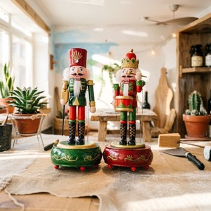 Nouvelle Boîte à Musique Artisanale en Bois de Noix, Style Européen, à Manivelle, Finition Peinte, Décoration de Salon - Product Image 1
