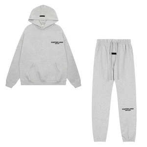 Set Sportivo da Uomo SS22 di Alta Qualità, Originale del Designer, Personalizzabile, in Cotone, 2 Pezzi: Pantaloni Jogger e Felpa con Cappuccio - Product Image 4