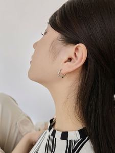Dylam New Minimalist Design S925 Silver Rhodium 18K Gold Plated Tiny <b>Infinity</b> Symbol Clio on <b>Earrings</b> for Women - Product Image 3