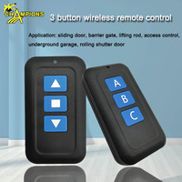 Botón grande de uso Universal, control remoto, 433mhz, código de aprendizaje, EV1527, para bombas y luz de control industrial, negro