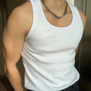 Pack of 3 Spandex <b>White</b> Tight Muscle Man <b>Vest</b> Ribbed Gym Mesn tank Top <b>Men</b> - Product Image 1