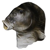 Masque de poisson amusant pour Halloween, tête d'animal en latex, accessoire de fête, carnaval, cosplay