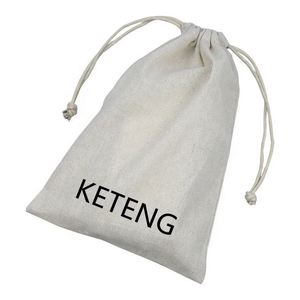 Eco-friendly White Cotton Packing Dust <b>Bag</b> for Shoe Reusable Custom Logo Printed Drawstring Gift Hat Dust Muslin Pouch - Product Image 3