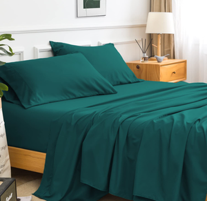 Khách Sạn Sang Trọng Mềm Vua Đôi Chải Sợi Nhỏ <span class=keywords><strong>Teal</strong></span> Nữ Hoàng Bộ Đồ Giường Tấm Bộ - Product Image 2