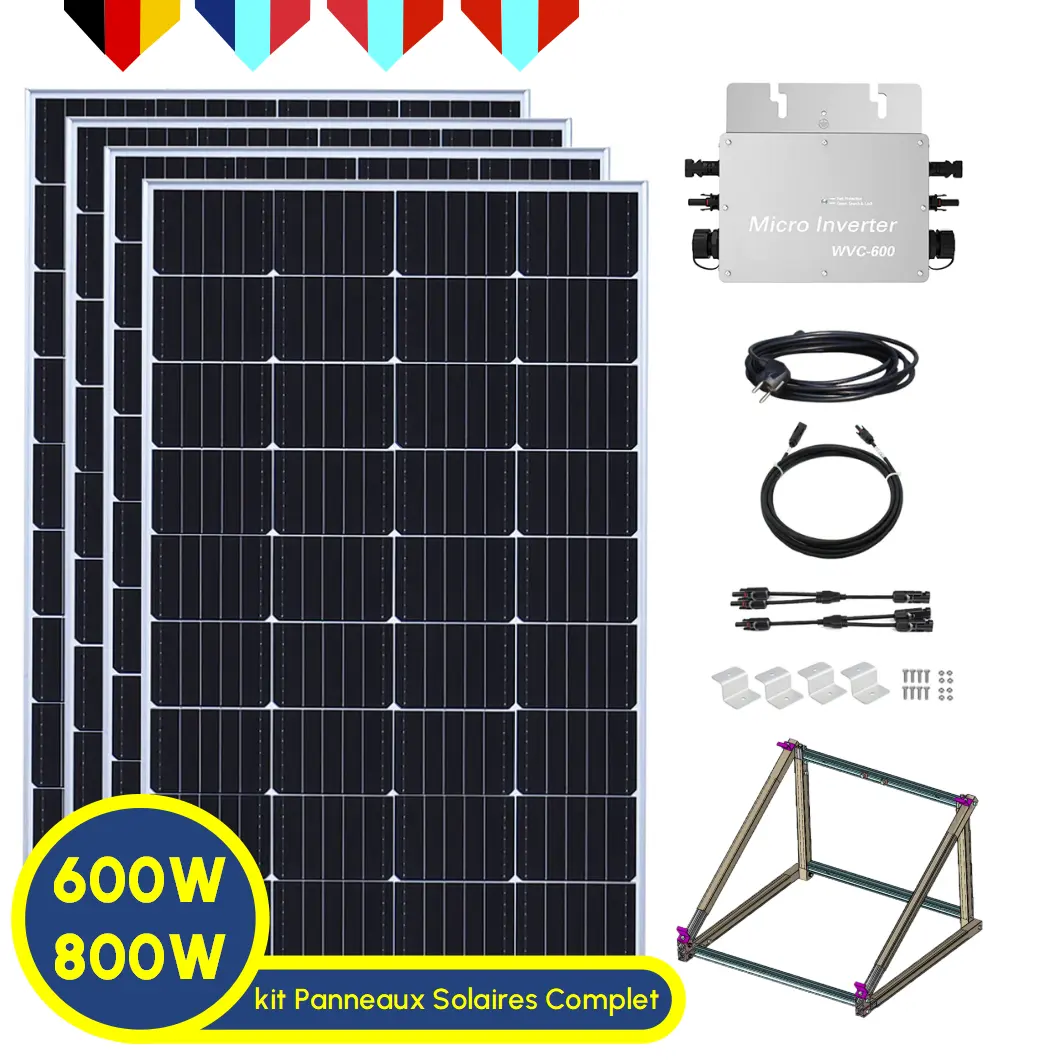 Offre Spéciale dans Leroy Merlin 600 Watt Balkon Panneau solaire 600 W Balkonkraftwerk Système de stockage d'énergie Système de panneau solaire de toit