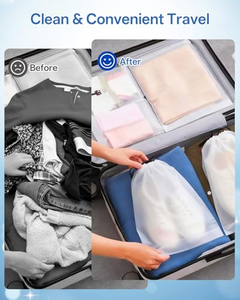 Sacs à chaussures de voyage avec cordon de serrage, imperméables, anti-poussière, portables, sacs de rangement pour chaussures de voyage, sacs à chaussures transparents - Product Image 3