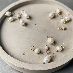 5 unids/set colgante de perlas de agua dulce encanto collar de perlas accesorios DIY joyería Popular pulsera pendientes colocación