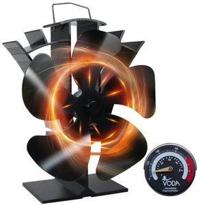 Smartvoda — ventilateur de poêle à bois à 5 lames mis à niveau, d'alimentation thermique, ventilateur de cheminée écologique, circulation d'air chaud - Product Image 1