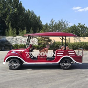 Voiture de tourisme électrique vintage rétro à 8 places, confortable et haut de gamme, avec batterie au lithium, idéale pour les centres de villégiature et le tourisme panoramique - Product Image 2