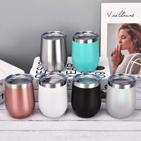 Logo personnalisé imprimé Cool 12oz isolation sous vide colorée en acier inoxydable tasse à café vin tasse gobelet avec couvercle
