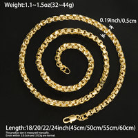 Collier chaîne perlée plaqué or pas cher en gros avec entretoises rectangulaires gaufrées, bijoux de mode pour femmes, lots en gros