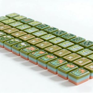 Mahjong américain de luxe, nouveau modèle, vert, en mélamine, quatre étages, 160 pièces, en acrylique, pliable, durable, écologique, résistant à l'eau - Product Image 4