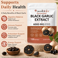 Acentiallabs OEM Gélules de gingembre noir fermenté 6000mg Extrait 10:1 Soutien Énergétique, Cardiaque, Digestif et Antioxydant Usine GMP