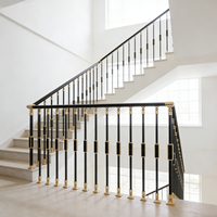 Luxuriöses Design Hochwertige Innendekoration Aluminiumlegierung Treppengeländer Metall-Treppengeländer für Innen-Villen-Treppen