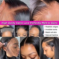 Perruque vietnamienne sans colle à densité 250 % en cheveux humains vierges, alignés, non traités, avec dentelle frontale, vente en gros directe d'usine pour femmes noires