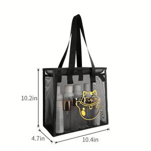 Breathable Mesh Beach Tote <b>Bag</b> <b>Transparent</b> Cosmetic Pouch Waterproof Portable Swimming Pool Toiletry Storage <b>Bag</b> - Product Image 4