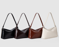 Sac à bandoulière décontracté en cuir ciré avec logo personnalisé, style coréen, fermeture éclair, mini sac à main souple, idéal pour le quotidien, directement de l'usine