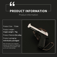Nouveau Design Métal En Alliage De Zinc 1:3 Beretta 7.5CM Arme Modèle Porte-clés Jouet