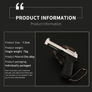 Nuevo diseño Metal Zinc aleación 1:3 Beretta 7,5 CM arma modelo llavero juguete - Product Image 2