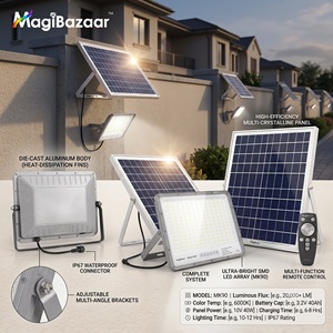 Kommerzielle Außenbeleuchtung IP65 LED Weitwinkel-Illumination Parkplatz Bauernhof Ranch Werbetafel Solar-Betriebene Flutlichtanlage - Product Image 1