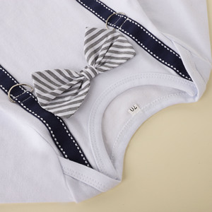 Ensembles de 3 pièces, pantalon brodé avec cravate, vêtements pour bébés garçons nouveau-nés, mode Little Man - Product Image 4