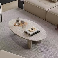 Table basse en marbre poli sur mesure, socle bas, table d'appoint en pierre naturelle pour villa, salon, hôtel, mobilier d'intérieur