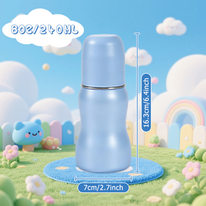 Biberon per Bambini <span class=keywords><strong>in</strong></span> Acciaio Inossidabile 8 oz, Tettarella Ventilata Anti-Colica, Senza Plastica, Rivestimento Personalizzato a <span class=keywords><strong>Polvere</strong></span>, Biberon a Parete Singola - Product Image 3