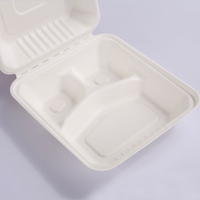 Logo personnalisé Emballage de repas à emporter à clapet jetable Boîtes en papier micro-ondable de qualité alimentaire pour restaurant