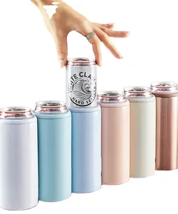 Groothandel 12Oz Magere Koeler Roestvrij Staal Slank Kan Koeler Isolator Houden Bier Of Seltzers Optimale Temperatuur