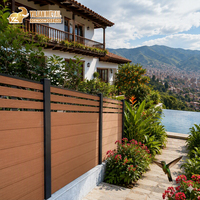 Panneau de clôture WPC pour la protection de la vie privée, en bois composite, grain de bois, pour extérieur, jardin, piscine, résistant aux UV, poteau en aluminium, couleur personnalisable