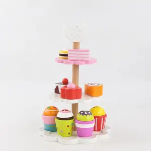 定制七彩女孩蛋糕玩具圣诞蛋糕装饰玩具木制玩具