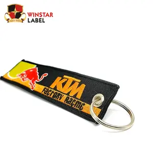 Chaveiro bordado de tecido personalizado porta-chaves para carros e motocicletas chaveiros com logotipo chaveiro bordado de alta qualidade